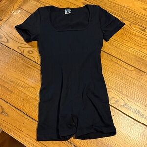 Black Short Sleeve Romper